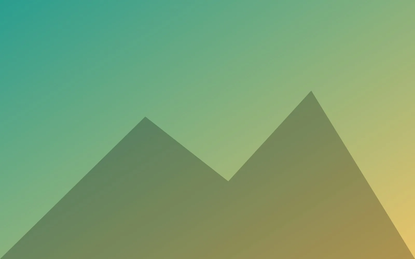 Teal and yellow abstract mountains